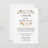 ブライダルシャワーレシピ要求エンクロージャカード 招待状 (正面/裏面)