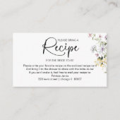 ブライダルシャワーレシピ要求カードの挿入 エンクロージャーカード (正面)