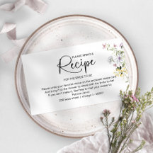 ブライダルシャワーレシピ要求カードの挿入