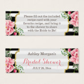 ブライダルシャワーレシピ詩ピンクフローラストライプ (正面&裏面)