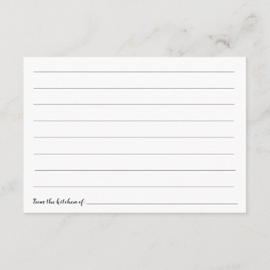 ブライダルシャワーレシピ エンクロージャーカード (裏面)