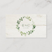 ブライダルシャワーレジストリカードユーカリ緑 エンクロージャーカード (裏面)