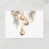 ブライダルシャワーレジストリカード | ホリー&金ゴールドデザイン エンクロージャーカード (裏面)