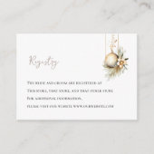 ブライダルシャワーレジストリカード | ホリー&金ゴールドデザイン エンクロージャーカード (正面)