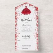 ブライダルシャワーレッドドレスホワイトRSVP オールインワン招待状 (内側)