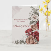 ブライダルシャワーレッドブロンズバラフローラ カード (黄色い花)