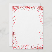 ブライダルシャワーレッドホワイトドレスバラ花ラグジュアリー 招待状 (裏面)