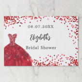 ブライダルシャワーレッドホワイトドレス紙ランチョンマット ペーパーパッド (正面)