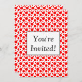 ブライダルシャワーレッド水玉模様カスタム招待状 招待状 (正面/裏面)