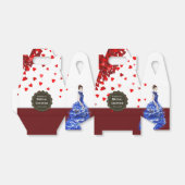 ブライダルシャワーレディーズウィズスパークリーブルーガウンハート フェイバーボックス (折り畳みなし)