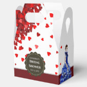 ブライダルシャワーレディーズウィズスパークリーブルーガウンハート フェイバーボックス (オープン)