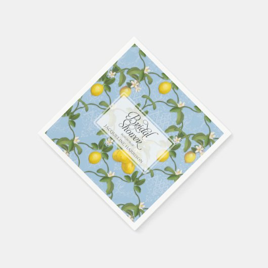 ブライダルシャワーレモンエスペリアブルーシトラスフローラ スタンダードカクテルナプキン (角)