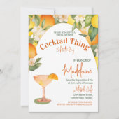 ブライダルシャワーレモンオレンジシトラスカクテルもの 招待状 (正面)