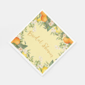 ブライダルシャワーレモンオレンジ柑橘類フローラ スタンダードランチョンナプキン (角)