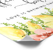 ブライダルシャワーレモンコーヒーバー標識 ポスター (角)