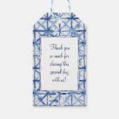 ブライダルシャワーレモンテーマw絞りブルーアート ギフトタグ (裏面)