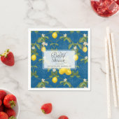 ブライダルシャワーレモンブルー王室のホワイトシトラスフローラ スタンダードカクテルナプキン (インサイチュ)