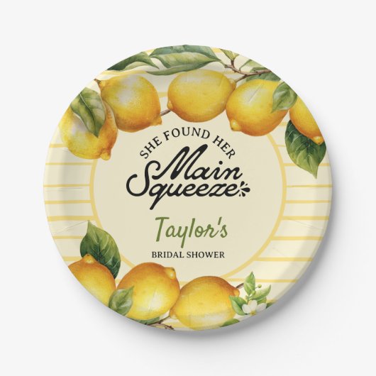 ブライダルシャワーレモン ペーパープレート (正面)