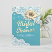 ブライダルシャワーレースヒマワリひもライトティファニー 招待状 (スタンド正面)