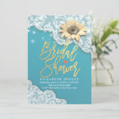 ブライダルシャワーレースヒマワリひもライトティファニー 招待状 (スタンド正面)