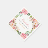 ブライダルシャワーロマンチックシックフローラリースラップ スタンダードカクテルナプキン (角)