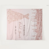 ブライダルシャワーローズゴールドドリップス タペストリー (正面(横))