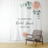 ブライダルシャワーローズゴールドユーカリグリーン白色 タペストリー (インサイチュ)