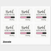 ブライダルシャワーロードおもしろいパーティーピンクチームステッカー スクエアシール (シート)