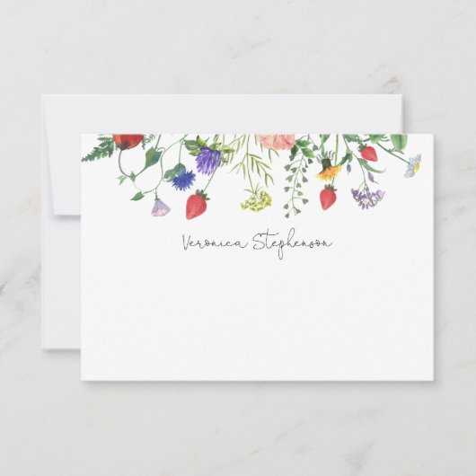 ブライダルシャワーワイルドフラワーありがとう サンキューカード (正面)