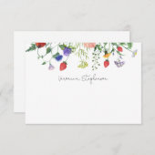 ブライダルシャワーワイルドフラワーありがとう サンキューカード (正面/裏面)