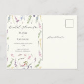 ブライダルシャワーワイルドフラワーアーチカスタム写真 インビテーションポストカード (裏面)