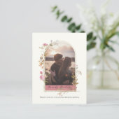 ブライダルシャワーワイルドフラワーアーチカスタム写真 インビテーションポストカード (スタンド正面)