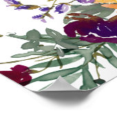 ブライダルシャワーワイルドフラワーサンフラワーウェルカムサイン ポスター (角)