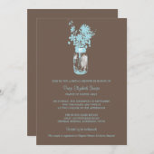 ブライダルシャワーワイルドフラワーズ&メイソンジャー 招待状 (正面/裏面)