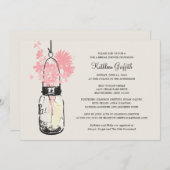 ブライダルシャワーワイルドフラワーズ&メイソンジャー 招待状 (正面/裏面)