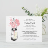 ブライダルシャワーワイルドフラワーズ&メイソンジャー 招待状 (スタンド正面)