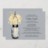 ブライダルシャワーワイルドフラワーズ&メイソンジャー 招待状 (正面/裏面)