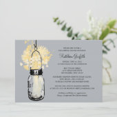 ブライダルシャワーワイルドフラワーズ&メイソンジャー 招待状 (スタンド正面)