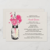 ブライダルシャワーワイルドフラワーズ&メイソンジャー 招待状 (正面/裏面)