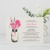 ブライダルシャワーワイルドフラワーズ&メイソンジャー 招待状 (スタンド正面)