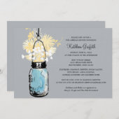 ブライダルシャワーワイルドフラワーズ&メイソンジャー 招待状 (正面/裏面)