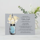 ブライダルシャワーワイルドフラワーズ&メイソンジャー 招待状 (スタンド正面)