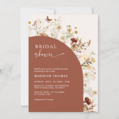 ブライダルシャワーワイルドフラワーテラコッタアーチ 招待状 (正面)