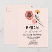 ブライダルシャワーワイルドフラワーハンドドロー・アート ポストカード (正面/裏面)