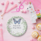 ブライダルシャワーワイルドフラワーブルーバタフライグリーン ペーパープレート (パーティー)