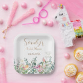 ブライダルシャワーワイルドフラワーボホフローラ紙プレート ペーパープレート (パーティー)