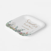 ブライダルシャワーワイルドフラワーボホフローラ紙プレート ペーパープレート (傾斜あり)