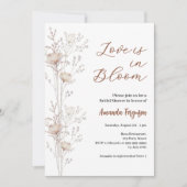 ブライダルシャワーワイルドフラワー開花ベージュ愛 招待状 (正面)