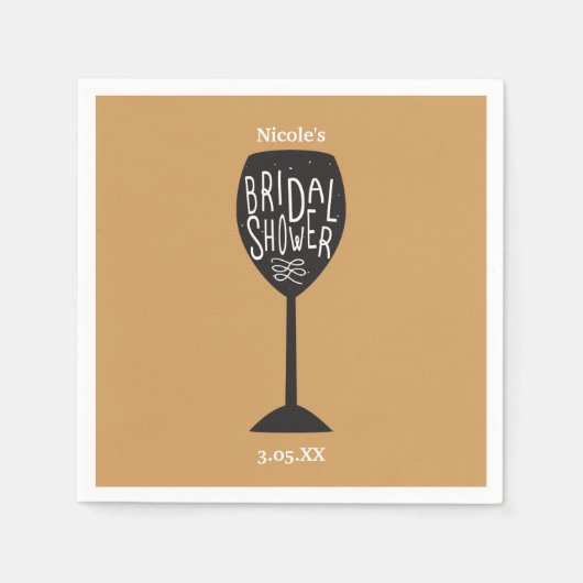 ブライダルシャワーワイングラスANYカラーナプキンズ スタンダードカクテルナプキン (正面)