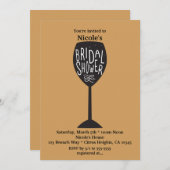 ブライダルシャワーワイングラスANYカラー招待状 招待状 (正面/裏面)